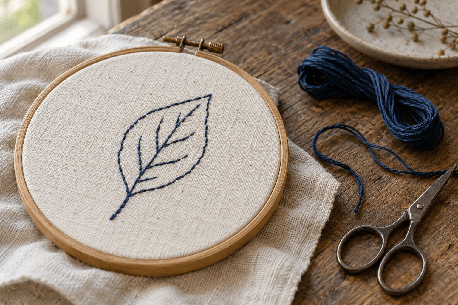 A Line You Can Hold: Spend an Evening with One Embroidered Leaf